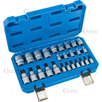 Condor Dugókulcs készlet, 1/4+3/8+1/2″ meghajtás T-Plus profil / E-Plus profil