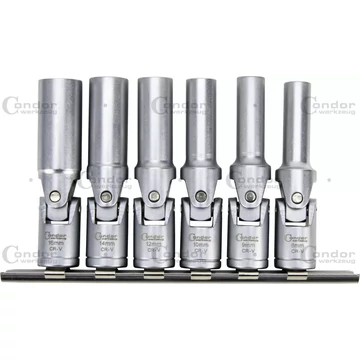 Condor  Izzítógyertya dugókulcs, 6 db, 3/8 ", 72-80 mm, SW8-16