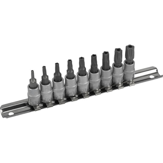 Condor Torx készlet 1/4" 9db-os TS10-50 5ágú lyukas