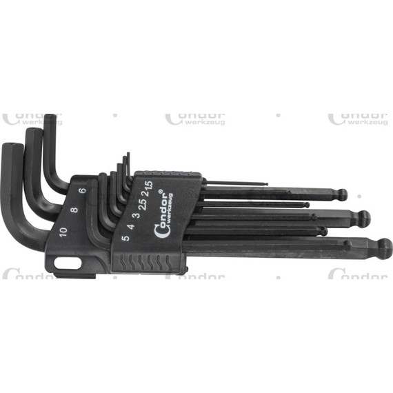 Condor Imbusz készlet gömb véggel 1.5-10mm 9db-os műanyagban