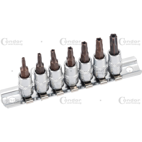 Condor Torx 5ágú készlet 1/4" T10-40 nagy teljesítményű S2