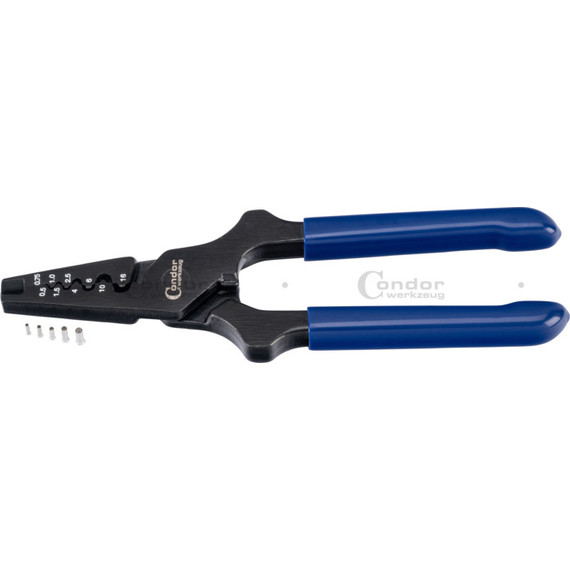 Condor Érvéghüvely fogó, 0,5-2,5 mm², ebből 150 érvéghüvely