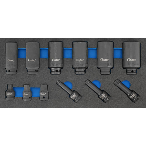 Condor Féltengely szerelő készlet 1/2" 12db-os 1/3-os fiókbetét