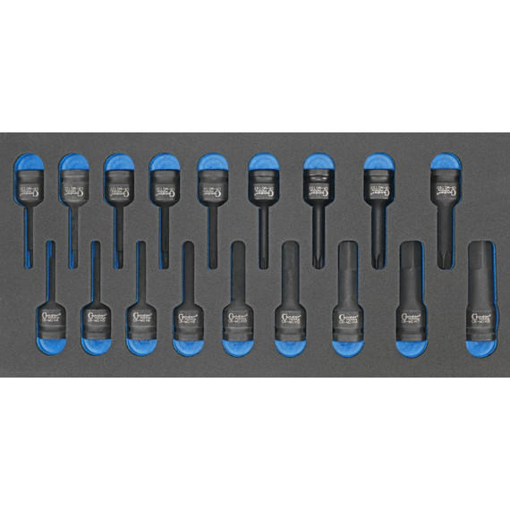 Condor Imbusz és torx készlet 1/2" gépi 18db-os 1/3-os fiókbetét