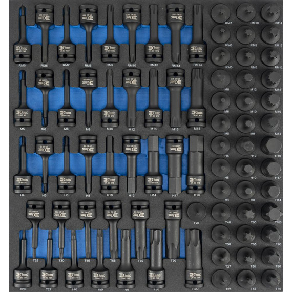 Condor Gépi 1/2" kulcsok szivacsbetétben 80db-os
