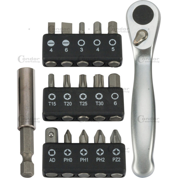 Condor Bit készlet racsnival 17db-os