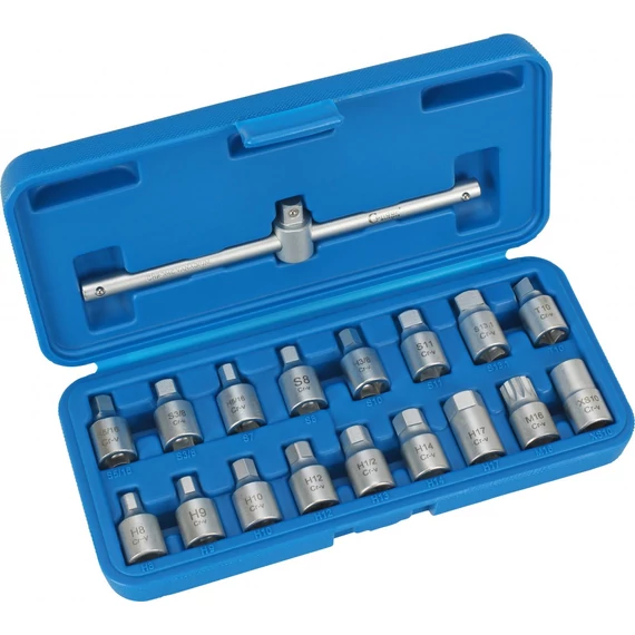 Olajleeresztő kulcs készlet 18db-os 3/8"