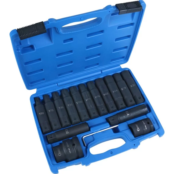 Speciális  bitkészlet teherautókhoz, 16 db, 3/4 + 1 ", CrMo