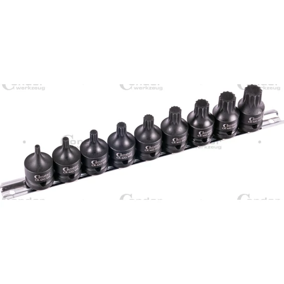 Gépi XZN készlet, extra rövid, 9 darab, 1/2" befogás, M5-M18