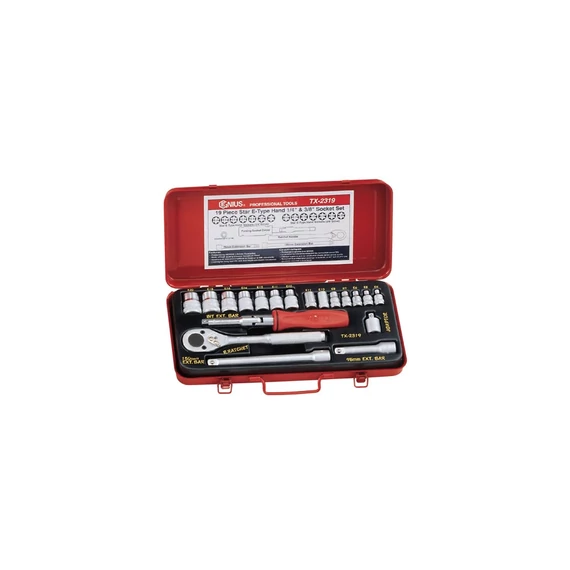 Crowafej készlet, E-torx, 1/4 és 3/8