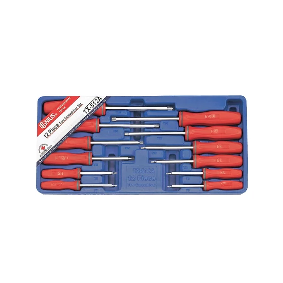 Csavarhúzó készlet, TORX, lyukas, 12 darabos