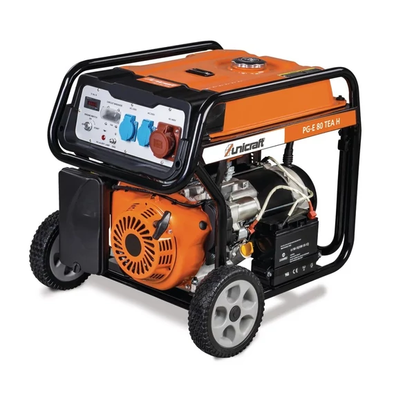 Unicraft PG-E 80 TEA szinkrongenerátoros, benzin üzemű áramfejlesztő (2,5kW/230V, 6,5kW/400V)